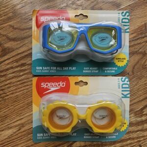 2 Speedo Kids Swim Goggles Ages 3-6 NEW Sunglasses Style Boy Girl Flower‎
